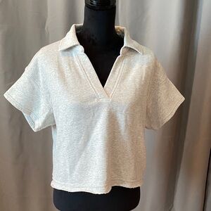 American Eagle Outfitters Light Gray Crop Top